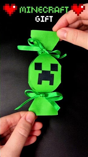 DIY Minecraft Creeper Gift Box 🍬🎁 Candy Holder Tutorial 💚 Cute Gift Idea #diy #papercraft #minecraft