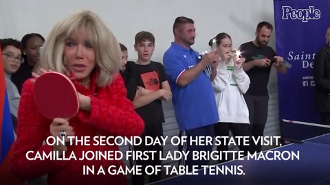 Queen Camilla and French First Lady Brigitte Macron Tackle Table Tennis: Watch