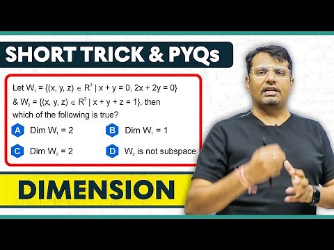 Basis & Dimensions | Concept & Questions based on Dimension | MSQs Series By GP Sir