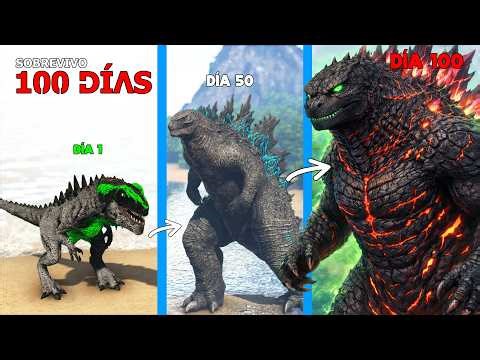 SOBREVIVÍ 100 DÍAS como GODZILLA ROJO EVOLUCIONADO en ARK Soy un Dinosaurio