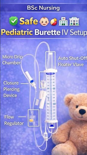 Safe Pediatric Burette IV Setup 🏥Most Students Don’t Know This IV Set!😲#bscnursing #clinicalskills