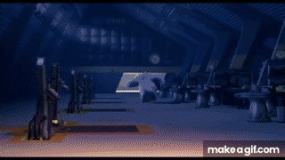 Monsters Inc Boo escapes into the sushi restaurant on Make a GIF