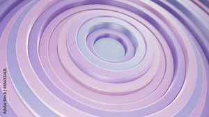 Abstract looping 3D animation of the moving pastel color palette rings rendered in UHD as motion background
