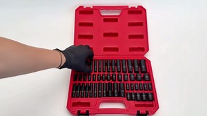 CASOMAN 1/4 Inch Drive Master Impact Socket Set, 50-Piece, 6-Point, SAE/Metric, 5/32 Inch - 9/16 Inch, 4mm - 15mm, Standard/Deep,CR-V