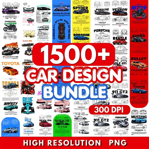 1500  Car & Motorcycle Designs Bundle | PNG , Vector F1 T-shirt Graphics | Automotive Digital Art Collection - Etsy