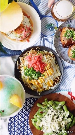 爆速でお祭りメニューを3種類作ります🔥 #shorts #祭り #屋台めし #たこ焼き #タコせん #焼きそば #かき氷