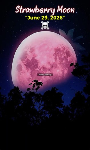The Strawberry Moon 2026🍓💀 #shorts #space #astronomy #universe #nasa #earth #2026