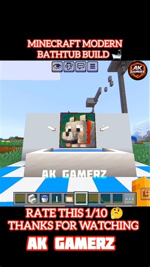 Minecraft Modern Bathtub Build Tutorial 🛁 | Easy Bathroom Idea in Minecraft #minecraft#shorts#gaming