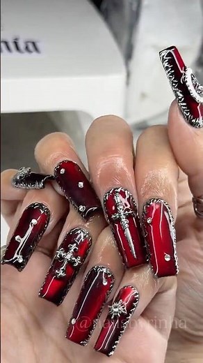 Vampire Nails EASY Tutorial 🧛🏻‍♀️🗡️🥀