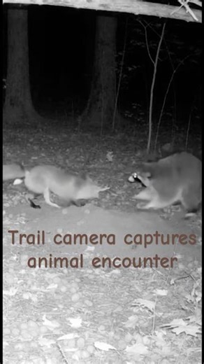 Encounter between fox & raccoon 🦊🦝