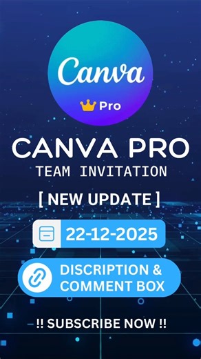 Canva Pro Team Invite Link Today | 22-12-2025 | Canva Pro New Team Updated 2025 !! #canva