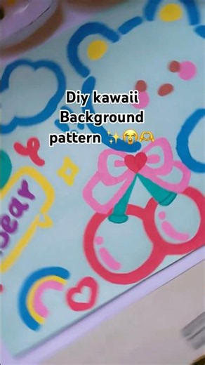 Diy Kawaii background paper pattern ✨😭🤌 #diy #papercraft #kawaii #shorts #trending