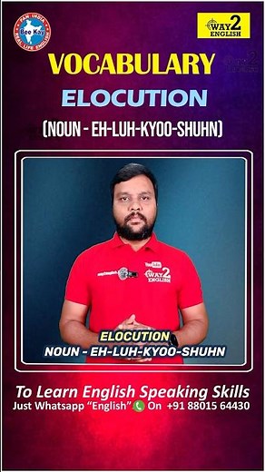 Elocution | Vocabulary | ‪@way2english31‬