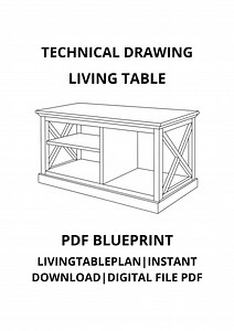 Dessin technique de la table : plan de conception du meuble (téléchargement PDF)