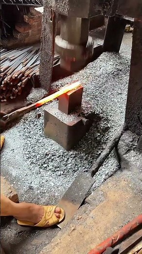Rebar Forging Technique- High Frequency Heating Plus Air Hammer Striking !