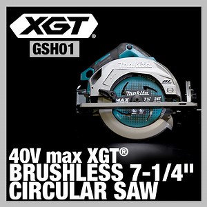 4.8K views · 51 reactions | The 40V max XGT® Brushless 7-1/4” Circular Saw Kit (GSH01M1) provides cordless convenience, while taking on high-demand applications. The Makita-built brushless motor delivers 6,000 RPM for high-speed cutting performance. It cuts 3X the material in a single pass with a large cutting capacity of 2-5/8” at 90-degrees. This saw is ideal for framers, builders, roofers, forming, and more. #makitausa #makitatools #makitaxgt | Makita Tools USA | Facebook