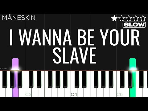 Måneskin - I Wanna Be Your Slave | EASY Piano Tutorial | SLOW