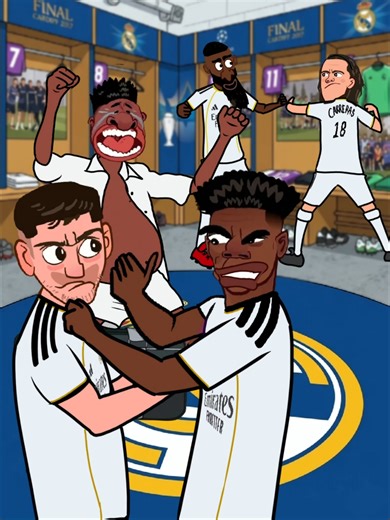 A summary of what happens inside the Real Madrid dressing room 🥊💥👊. #Valverde #Tchouaméni #realmadrid