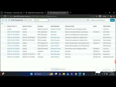 ServiceNow Visitor Management System Built with Build Agent 🚀