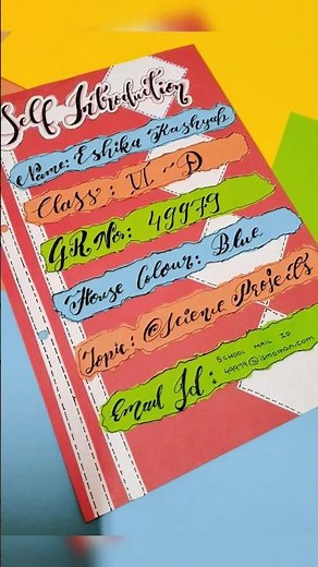 Self Introduction For Project | #easy #beautiful #self #introduction | ‪@eshikas_art_n_craft_corner‬ 😊😊