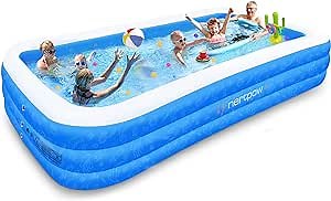 Amazon.com: Inflatable Swimming Pools, 130"x73"x22" Ultra Full-Sized Inflatable Kiddie Pools, Family Lounge Pools, Family Swimming Pool for Adults, Kids, Babies, Toddlers, Outdoor, Garden, Backyard, for Ages 3+ : Toys & Games