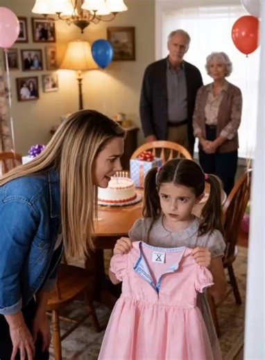 Le huitième anniversaire de ma fille, mes parents lui ont offert une robe rose. Elle avait l’air heureuse — jusqu’à ce qu’elle se fige soudain. « Maman… c’est quoi, ça ? » Je me suis penchée en avant, et mes mains se sont mises à trembler. Dans la doublure, quelque chose était cousu — quelque chose qui avait été glissé là… Le huitième anniversaire de ma fille, mes parents lui ont offert une robe rose. Elle avait l’air heureuse — jusqu’à ce qu’elle se fige soudain. « Maman… c’est quoi, ça ? » Je