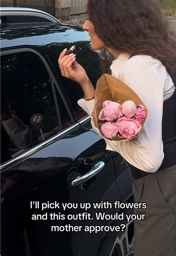 A little old money, a little romance, and a lot of me. . . . #kiss #outfit #fyp #oldmoney #wlwtiktok #queertiktok #womenlovingwomen #fyy #support #date #couple #suits #flowers