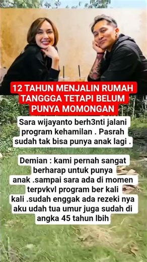 12 TAHUN MENJALIN RUMAHTANGGGA TETAPI BELUM PUNYA MOMONGAN #sarawijayanto #beritaartis #artis #short