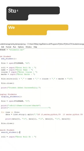 Learn Python in just 60 seconds!! - Student Management System Project
