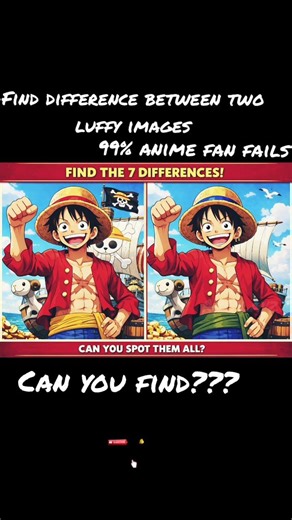 Find difference between two images||Anime shorts#aviplayz #onepiece#luffy#anime#finddifference