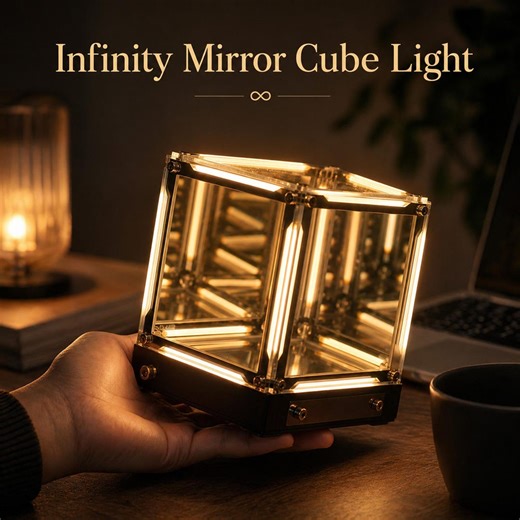 Infinity Mirror Hypercube Lamp - RGB LED Desk Ornament - Unique Tech Gift for Gamers & Collectors - 3D Night Light - Futuristic Room Decor - Etsy