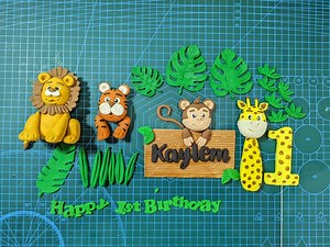 Safari Fondant Toppers | Vina&Vira - The TwinBakers