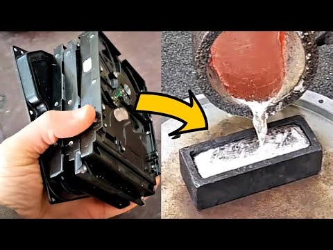 Melting Aluminum Hard Drives - Scrap Aluminum Recycling