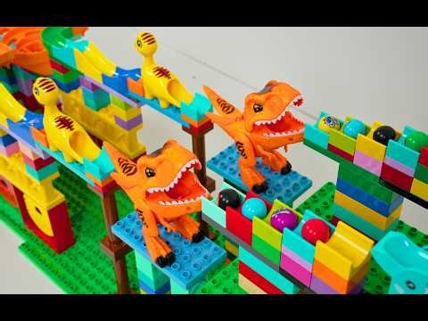 Colorful Lego Marble Run Race ASMR | Sweet Toys and interesting rolling Balls