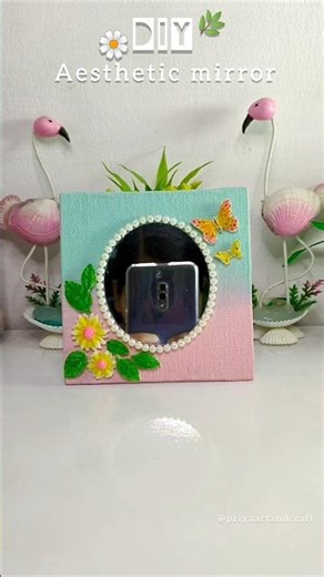 DIY Aesthetic mirror 🪞🌼🌿#shorts#diy#aesthetic