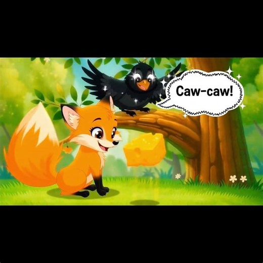 Fox Tricks Crow to Sing 🧀 Cheese Falls Down! 😂 | Moral Story for Kids #shortstories
