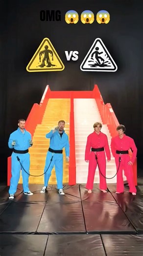 "Slippery vs Sticky Stairs – Last One Standing Wins $10,000! 💸"#viral