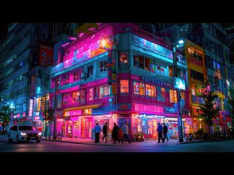 Pink Neon Cyberpunk Building at Night | Dreamcore Japan【ネオン夜景】