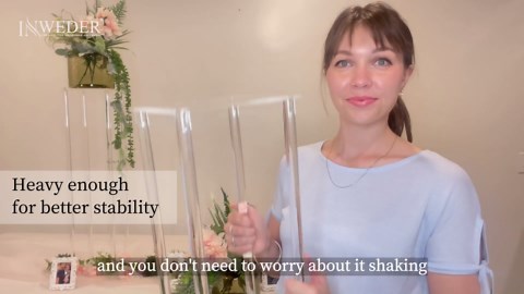 Acrylic Vases - Wedding Table Centerpieces, 10 Pcs Clear Column Flower Stands, 39.4in Tall, Geometric Vases for Bulk, Birthday Party, Home Decor