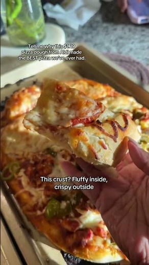 Aldi pizza dough, homemade pizza, budget-friendly dinner, easy family meal, DIY pizza night