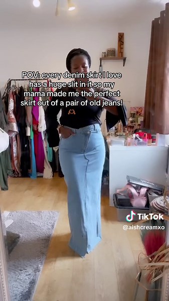 DIY Modest Denim Maxi Skirt from Old Jeans Fashion