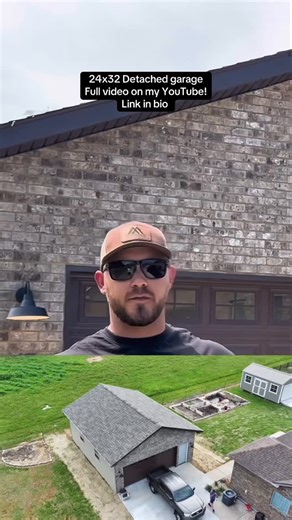 Ian Christopher Mitzelfeld on Instagram: "24x32 detached garage Full build on my YouTube channel! Link in bio #construction #hgtv #newconstruction #builder #bluecollar #entrepreneur"
