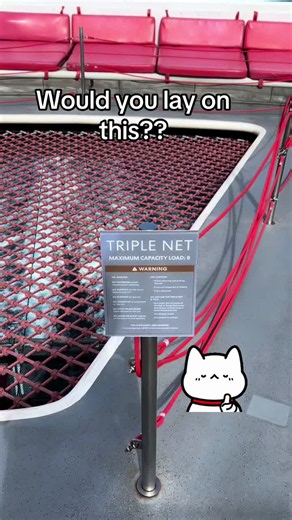 Contact me to book a cruise (Twinkle Travels agent here) and try out this net! Virgin Voyages has this net over the water/lower deck…. It looks a lot easier to do in a video, but in person just looking at it made my stomach drop…. And the sound of the water….. I couldn’t do it, but seen some venturing out on to it. #wouldyou #virginvoyages #twinkletravels #cruise #caribbean @Virgin Voyages