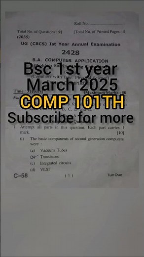 hpu bsc 1st year COMP 101TH problem solving using computer question paper 2025. #hpu