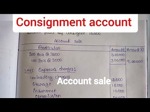 consignment account, Account sale preparation