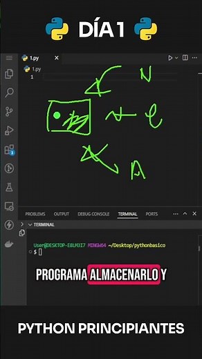 Variables en Python Fácil 🔥 Ejercicio 1 Paso a Paso #python #codigo #programacion #aprendeprogramar