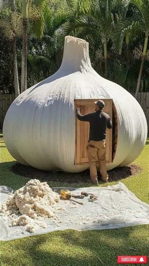 I Turned This Giant Garlic Into a Secret Base… 😳🧄