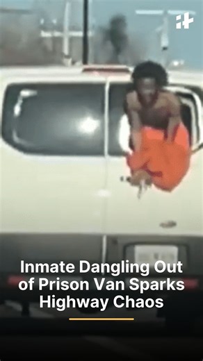62K views · 85 reactions | A viral video shows an Oklahoma inmate hanging out of a prison van window, pleading with passing drivers to help him escape. Officials confirmed it was a real escape attempt, and prison officers quickly contained the situation. #ViralVideo #EscapeAttempt #PrisonDrama #Trending #HighwayChaos | Indiatimes | Facebook