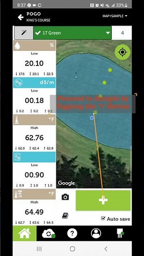 Choosing Sample Mode in TurfPro Mobile