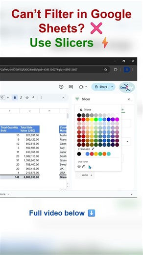 Google Sheets Slicers: Filter Data Instantly